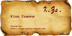 Kiss Zsanna névjegykártya