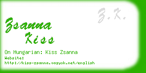 zsanna kiss business card